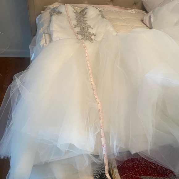 Pnina Tornai White and Silver Wedding Dress
